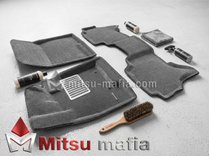 3D коврики в салон Митсубиси Паджеро 4 Lux серые EM3D-003610G