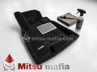 3D коврики в салон Mitsubishi Pajero 4 Lux черные Euromat 3D EM3D-003610