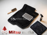 Текстильные 3D коврики Pajero Sport 3 Lux черные Euromat 3D EM3D-003614